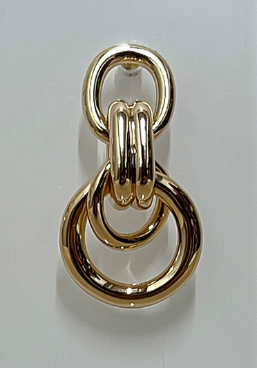 Gold Double Loop Drop Earrings From Curvaceous
