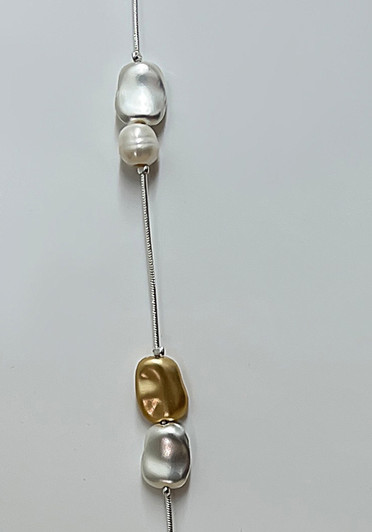 Gold And Silver Nugget Necklace From Curvaceous