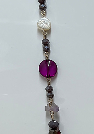 Purple And Red Beaded Necklace From Curvaceous