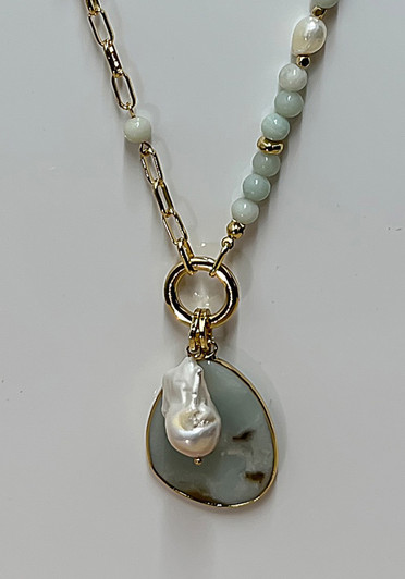 Aqua Amazonite Pendant Necklace From Curvaceous