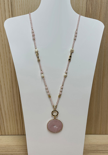 Rose Quartz Ring Necklace From Curvaceous