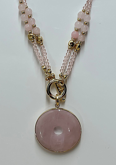 Rose Quartz Ring Necklace From Curvaceous