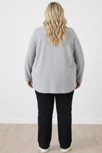 Plus Size Black Belt Loop Wide Leg Denim Jeans