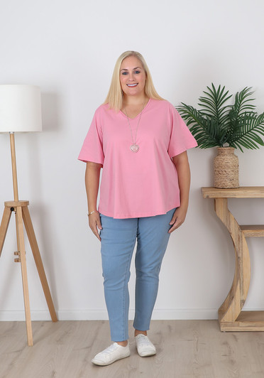 Plus Size Pull On Stretch Denim Fitted Jeans in Light Blue