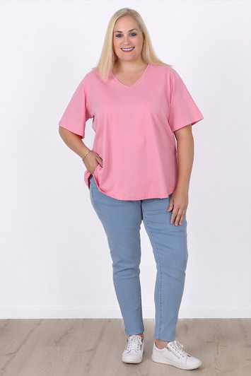 Plus Size Stretch Denim Fitted Jeans in Light Blue