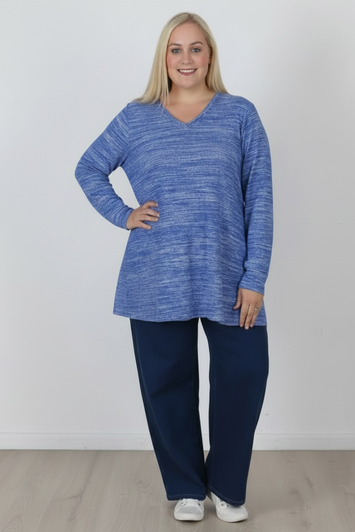 Super Soft Blue V Neck Stretch Top