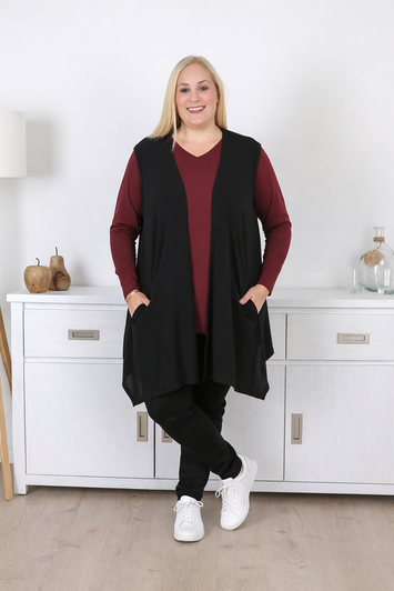 Black Vest With Pockets 