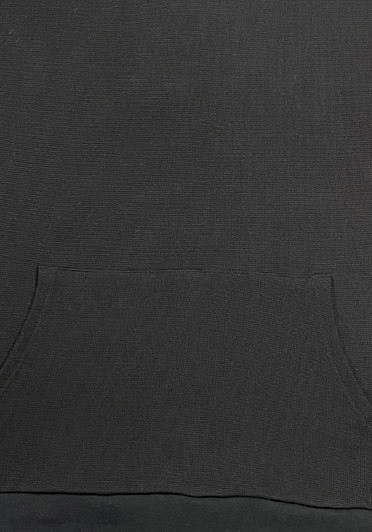 Black Waffle Oversize Top