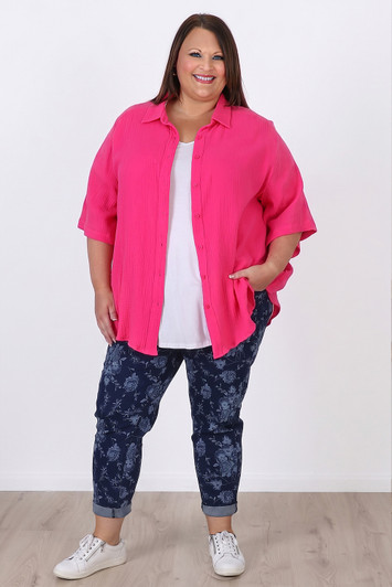 Plus Size Blue Roses Indigo Boyfriend Jeans by Curvaceous