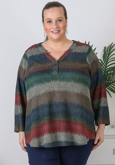 Earthy Cotton Blend Easy Wear Button Top