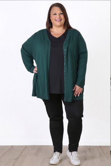 Plus Size Forest Green Cardigan