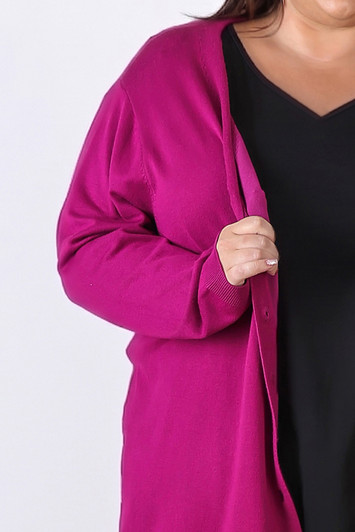 Plus Size Lightweight Berry Cardigan 