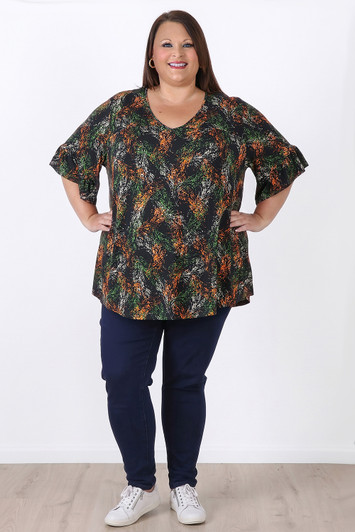 Plus Size Autumn Toned Stretch Rayon Top