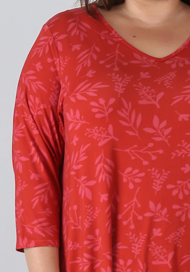 Plus Size Fiery Orange Hanky Hem Tunic 