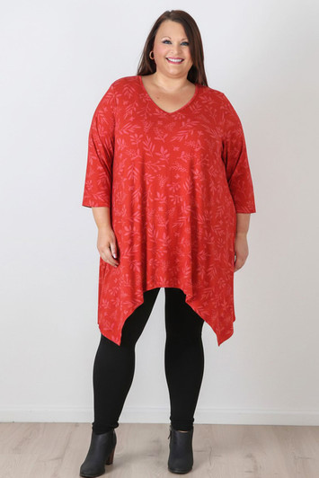 Plus Size Orange Hanky Hem Tunic 