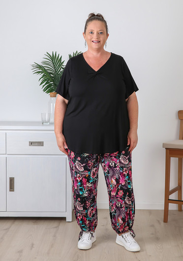 Plus Size Pink Floral Leopard Gypsy Pant