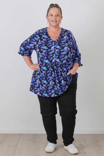 Sapphire Violet Elbow Sleeve Top