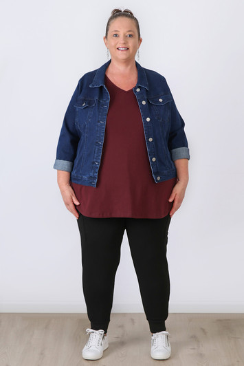Plus Size Black Stretch Cargo Track Pant Size 18 to 32
