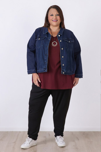 Plus Size Black Tapered Leg Pants
