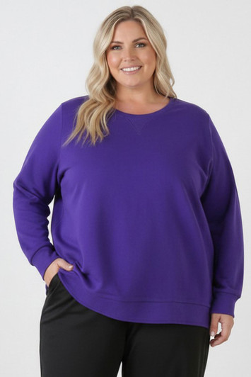 Purple Cotton Fleece  Jumper 