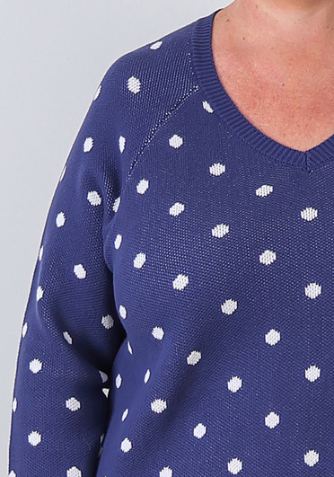 Plus Size Blue Polka Dot Jumper