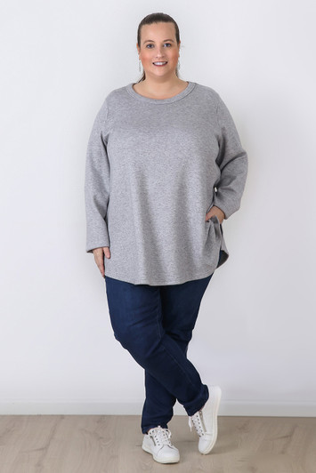 Plus Size Grey Shimmer Jumper  Sizes 18 to 32 