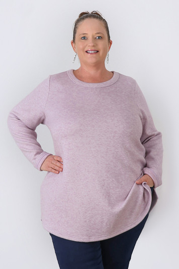 Plus Size Lilac Sparkle Long Sleeve Top
