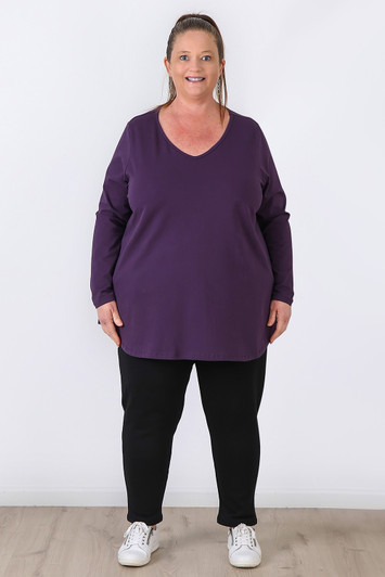 Plus Size Black Cotton Track Pants