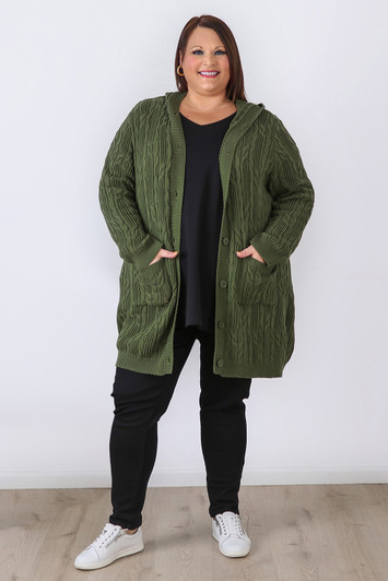 Plus Size Green Cotton Cardigan Curvaceous 