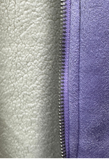 Plus Size Lilac Fleece Lined Winter Coat 