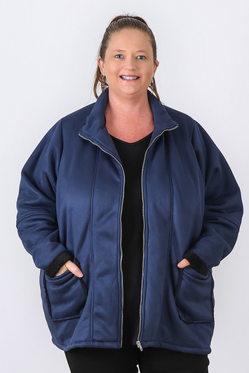 Plus Size Midnight Blue Suedette Jacket