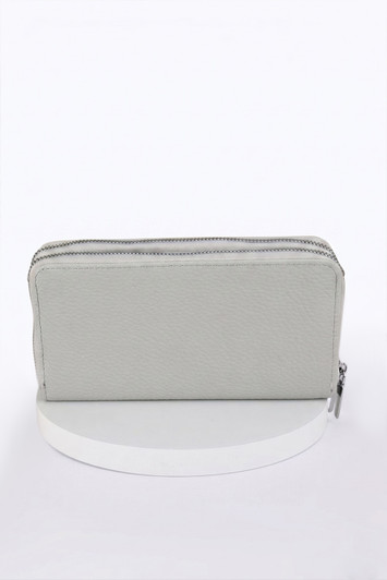 Grey Double Zip Pocket Cross Body Bag