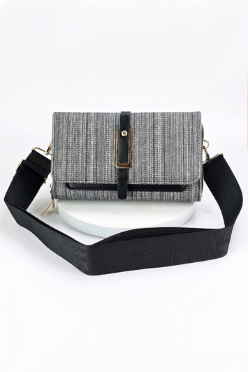 Black Belted Cross Body Bag