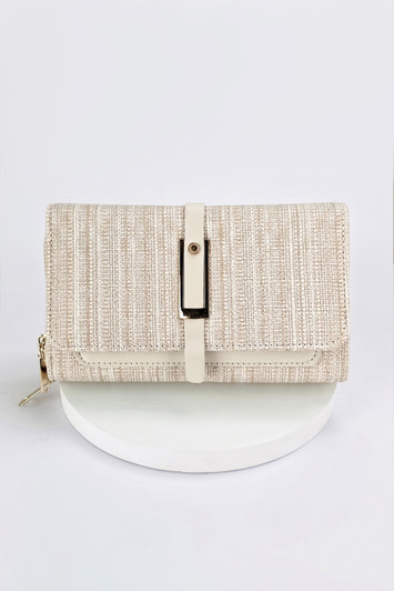 Beige Belted Cross Body Bag