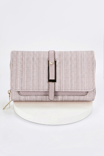 Nude Pink Belted Cross Body Bag