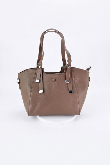 Tan Handbag With Decorative Tie