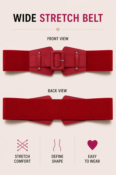 Red Buckle Stretch Belt