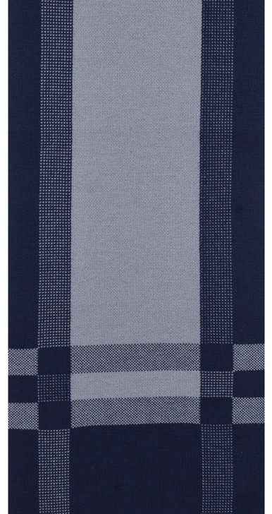 Navy And Grey Cotton Blend Scarf
