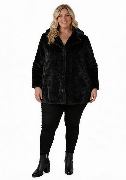 plus size black winter coat