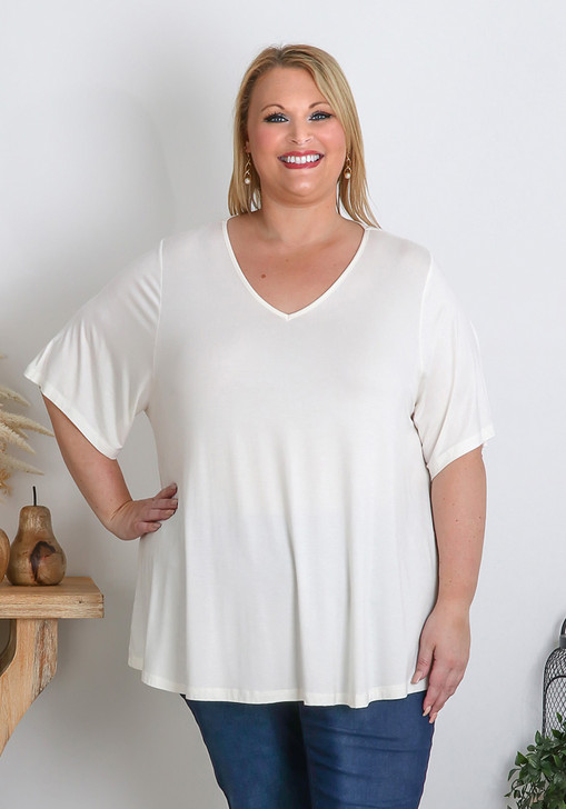 plus size ivory bamboo top