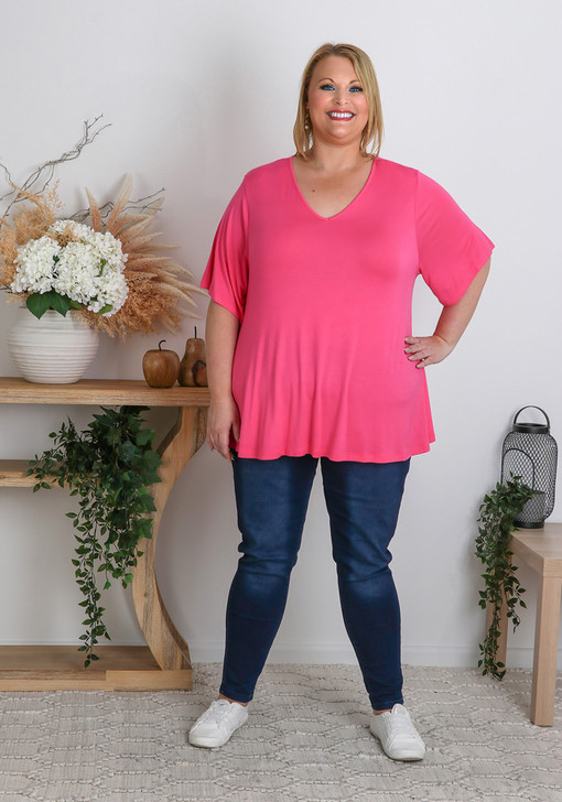 plus size hot pink tee