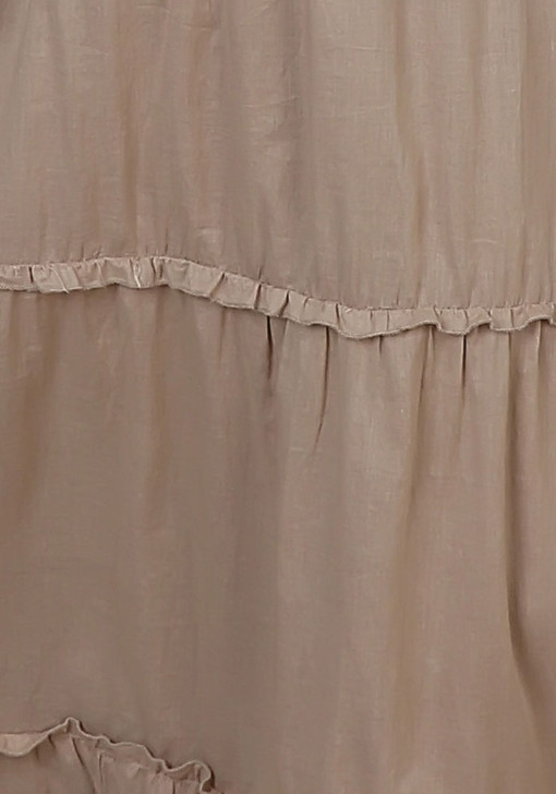 Plus Size Taupe Tiered Cotton Skirt