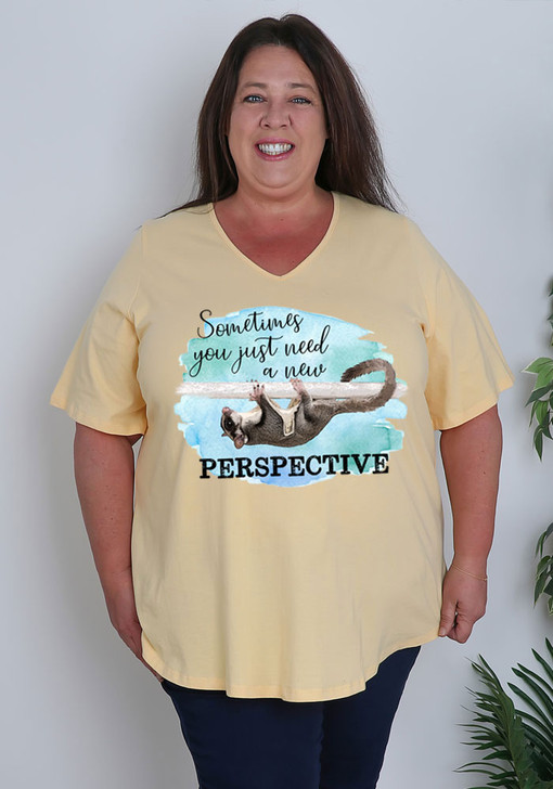 You need a new perspective plus size tee Yellow