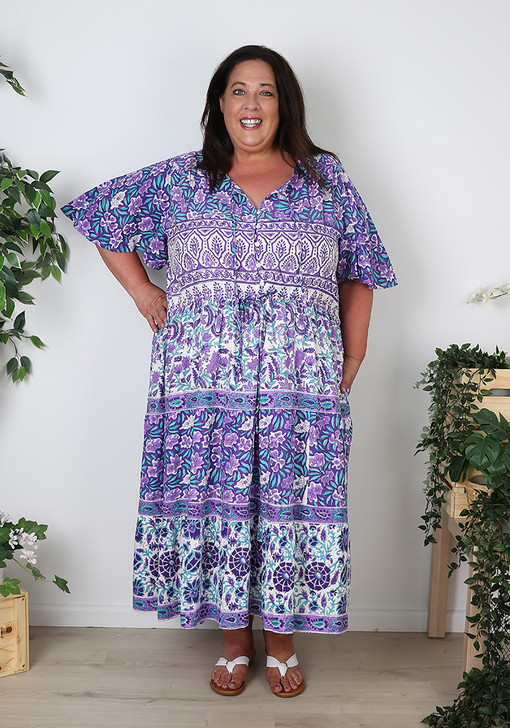 Plus Size Purple Boho Party Dress