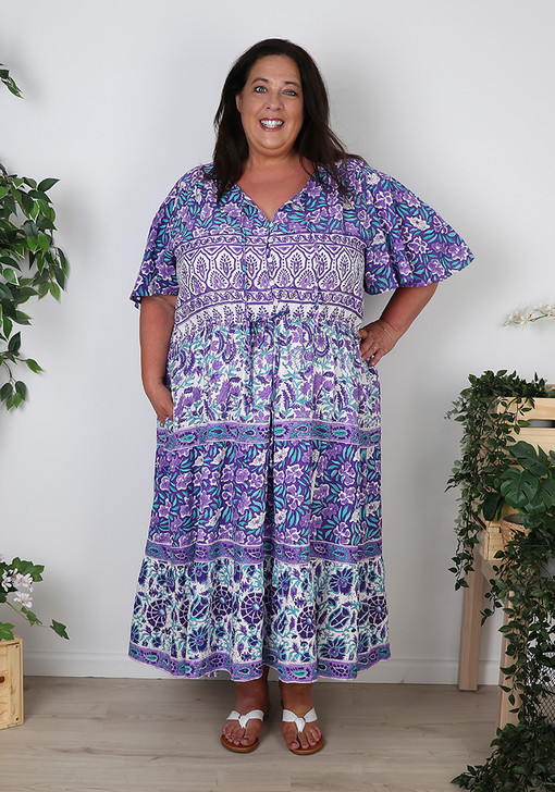Plus Size Purple Boho Holiday Dress