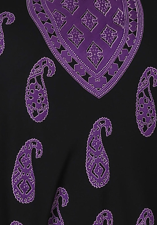 Plus Size Purple Paisley Sleeveless Slip on Dress
