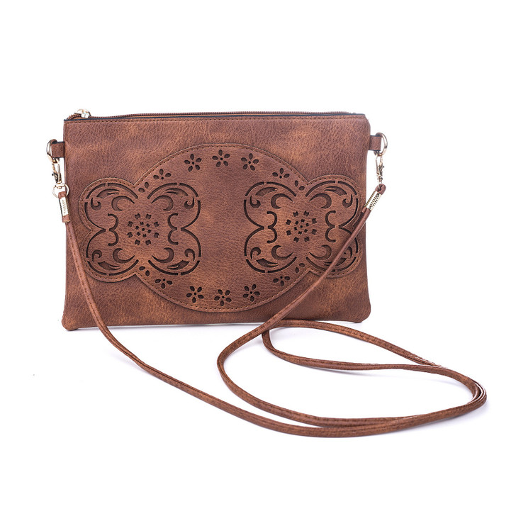 Tan Butterfly Inspired Laser Cut Bag 