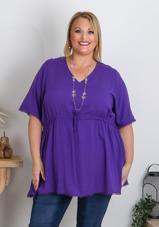 Plus Size Purple Pocket Top 