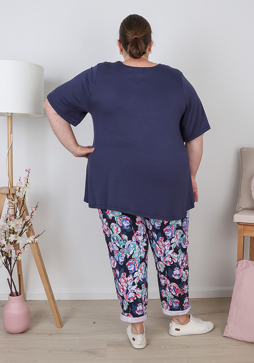 plus size navy v neck tee