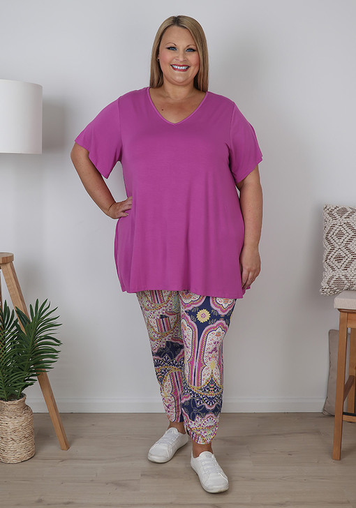 plus size purple bamboo top